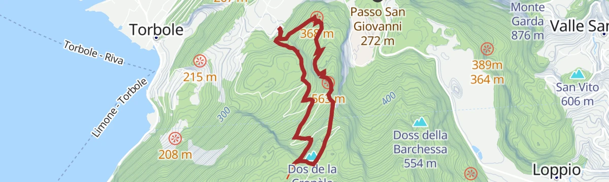 Route map: The Great War: along the Segrom ridge to Malga Zures